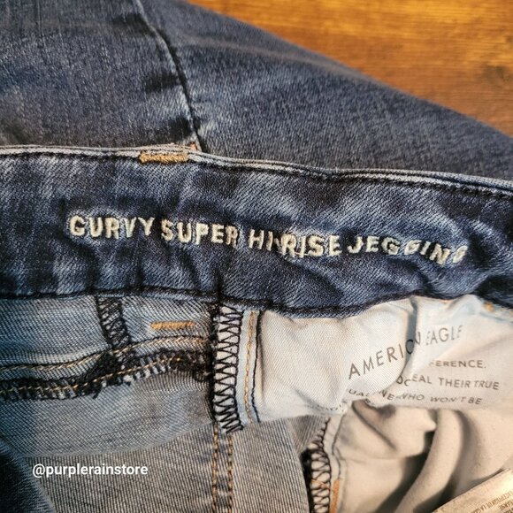 American Eagle Jeans 4 S Curvy Super Hi Rise Jegging Next Level Stretch Denim - Picture 5 of 12